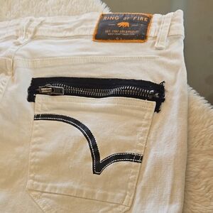 Ring of Fire Men's White Jeans